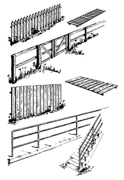 1601 - Fence and Railing line drawing